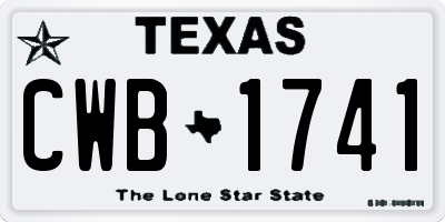 TX license plate CWB1741