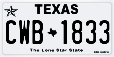 TX license plate CWB1833