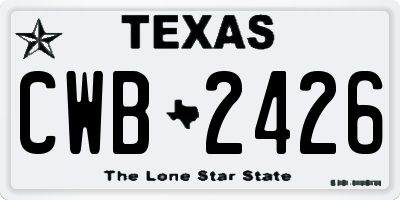 TX license plate CWB2426