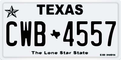 TX license plate CWB4557