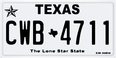 TX license plate CWB4711