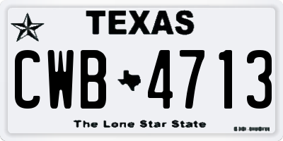 TX license plate CWB4713