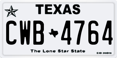 TX license plate CWB4764