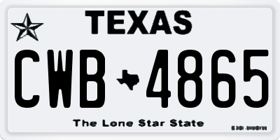 TX license plate CWB4865