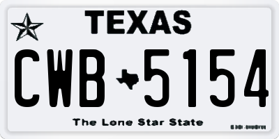 TX license plate CWB5154