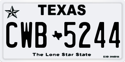 TX license plate CWB5244