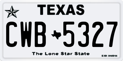 TX license plate CWB5327