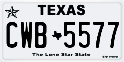 TX license plate CWB5577