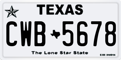 TX license plate CWB5678
