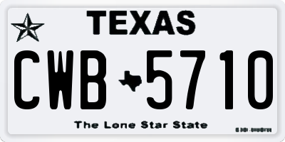 TX license plate CWB5710