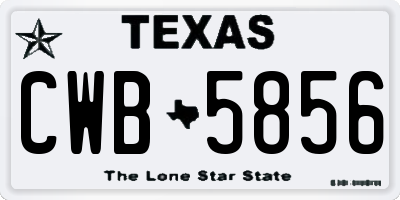 TX license plate CWB5856