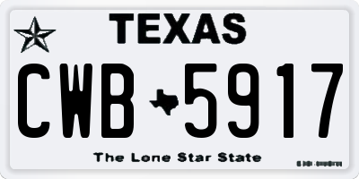 TX license plate CWB5917