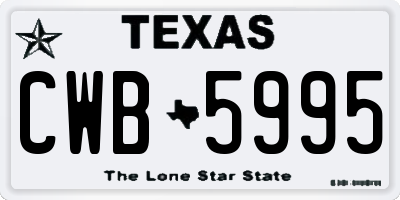 TX license plate CWB5995