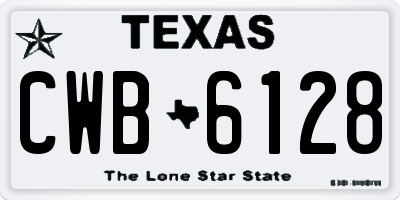 TX license plate CWB6128