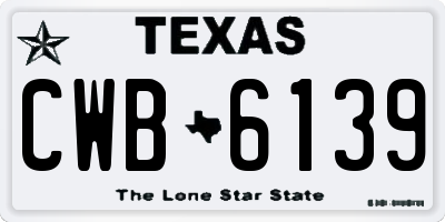 TX license plate CWB6139