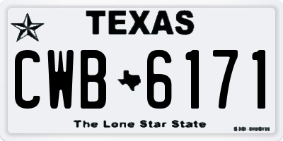 TX license plate CWB6171
