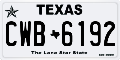 TX license plate CWB6192