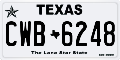TX license plate CWB6248