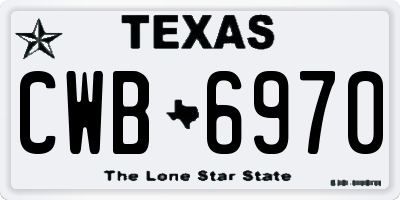 TX license plate CWB6970