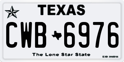 TX license plate CWB6976