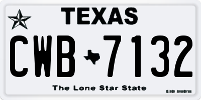 TX license plate CWB7132