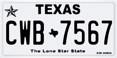 TX license plate CWB7567