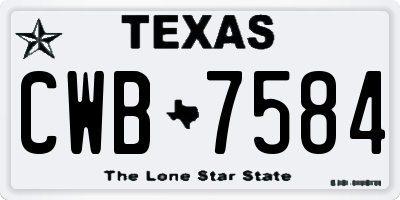 TX license plate CWB7584
