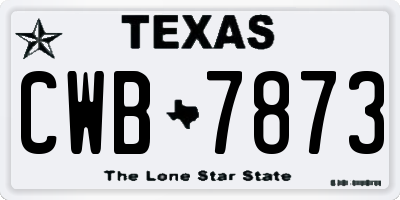 TX license plate CWB7873
