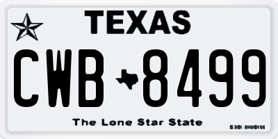 TX license plate CWB8499