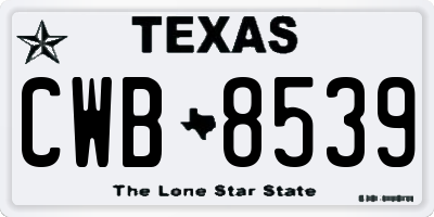 TX license plate CWB8539