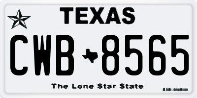 TX license plate CWB8565