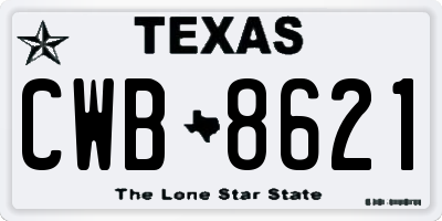 TX license plate CWB8621