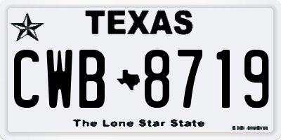 TX license plate CWB8719