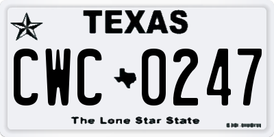 TX license plate CWC0247