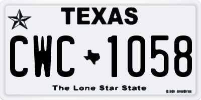 TX license plate CWC1058