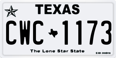 TX license plate CWC1173