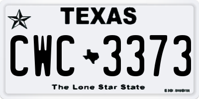 TX license plate CWC3373