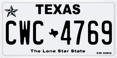 TX license plate CWC4769