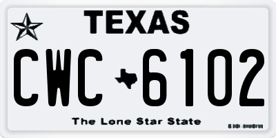 TX license plate CWC6102