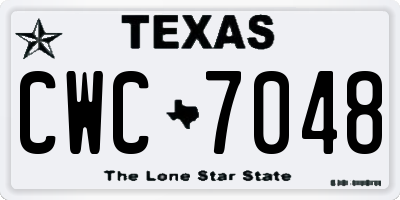 TX license plate CWC7048
