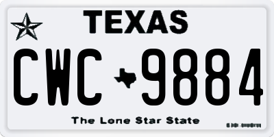 TX license plate CWC9884