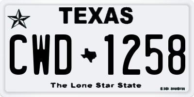 TX license plate CWD1258