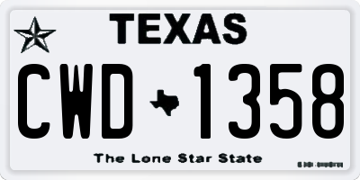 TX license plate CWD1358