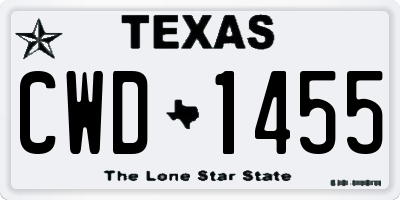 TX license plate CWD1455