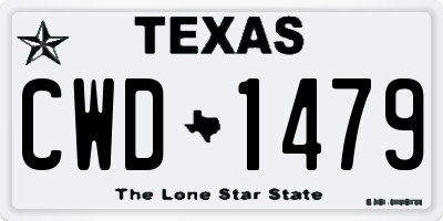 TX license plate CWD1479