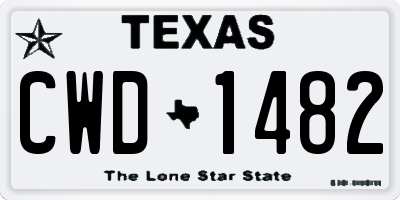 TX license plate CWD1482