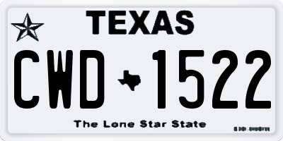 TX license plate CWD1522