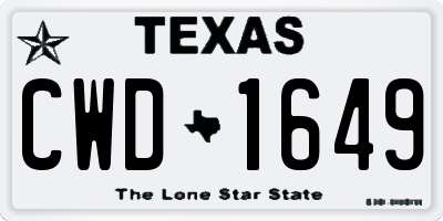 TX license plate CWD1649