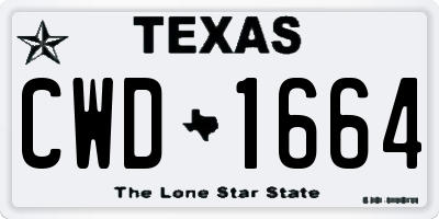 TX license plate CWD1664