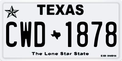 TX license plate CWD1878